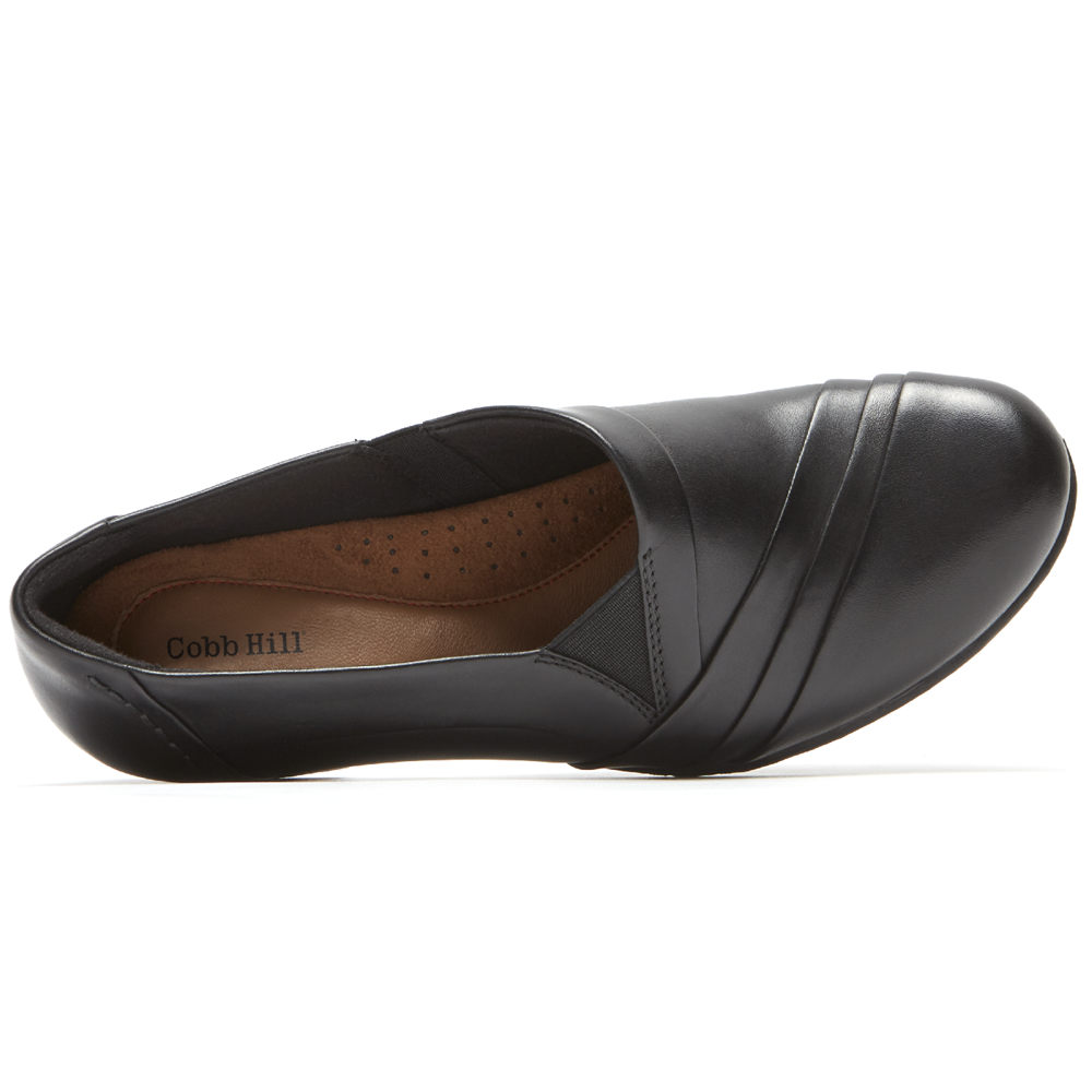 Rockport Womens Slip-On Black - Cobb Hill Abbott - UK 268-ESYBJG